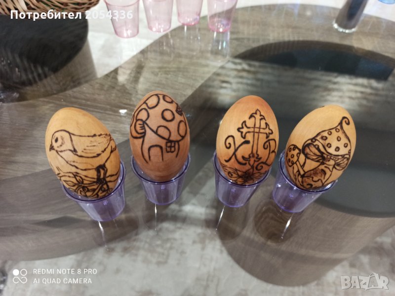 Дървени яйца - ръчно пирографирани, снимка 1