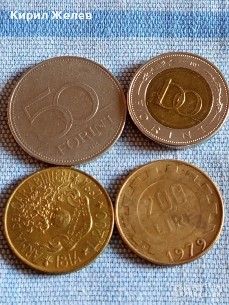 Четири монети от цял свят ИТАЛИЯ, УНГАРИЯ редки за КОЛЕКЦИЯ ДЕКОРАЦИЯ 39981, снимка 1