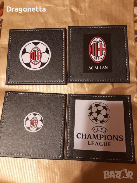 4 Подложки за чаши серия ФК Милан-за фенове, снимка 1