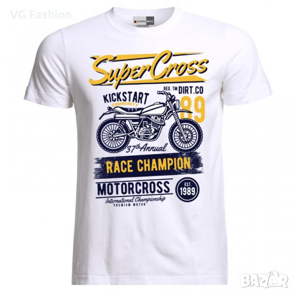 Мъжка Тениска Моторджийска Мото Мотокрос Ендуро Моторист Мотоциклетизъм Moto Motorcycle, снимка 1