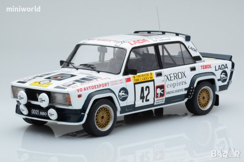 ВАЗ 2105 ЛАДА VFTS Rally 1000 Lakes 1984 - мащаб 1:18 на IXO моделът е нов в PVC дисплей-кейс, снимка 1