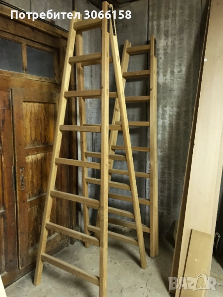 Стълба дървена двураменна 2,5м, снимка 1