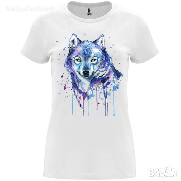 Нова дамска тениска с Вълк в бял цвят, снимка 1