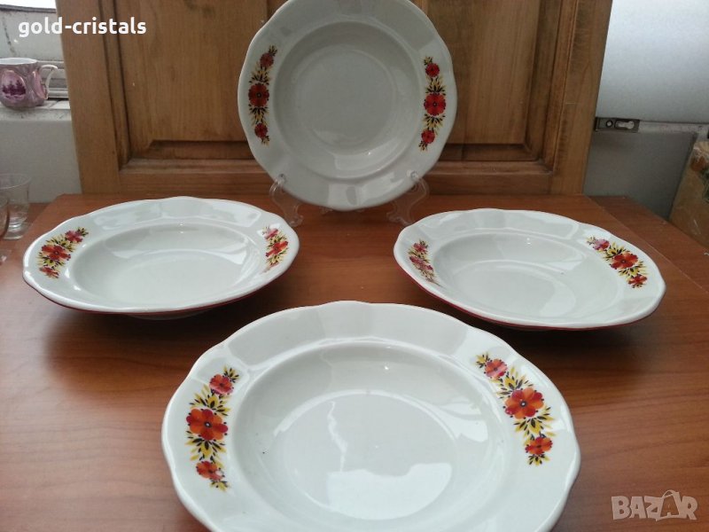 Стар български порцелан чинии дълбоки, снимка 1
