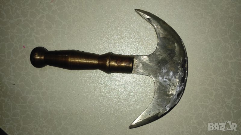 стар нож с метална дръжка за дране, снимка 1