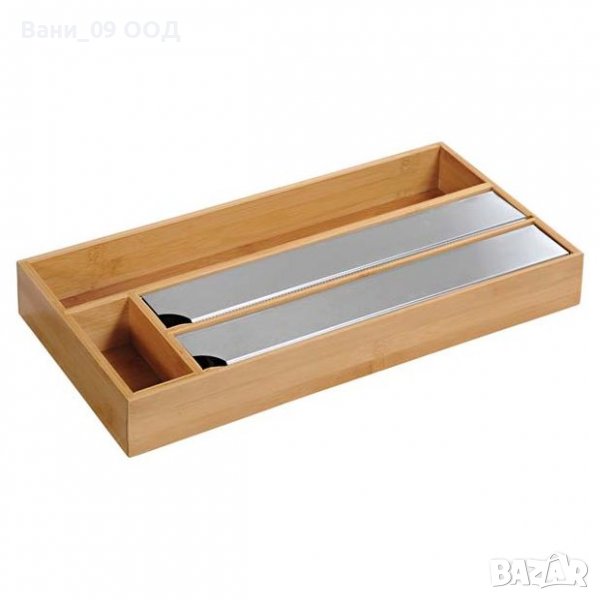 Кухненски бамбуков разпределител за фолио и стреч, снимка 1