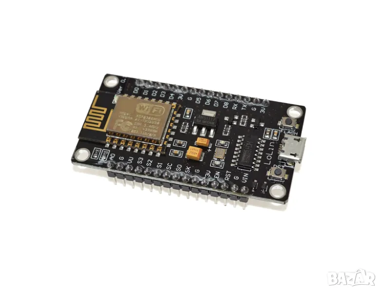 NodeMCU V3 Lua WIFI Module ESP8266+32M Extra Memory Flash USB-Serial CH340G, снимка 1