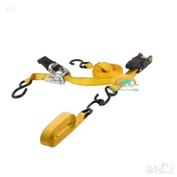 Колан за фиксиране на товари, за притягане+ тресчотка, 700кг, 4.5М, 2бр, снимка 1
