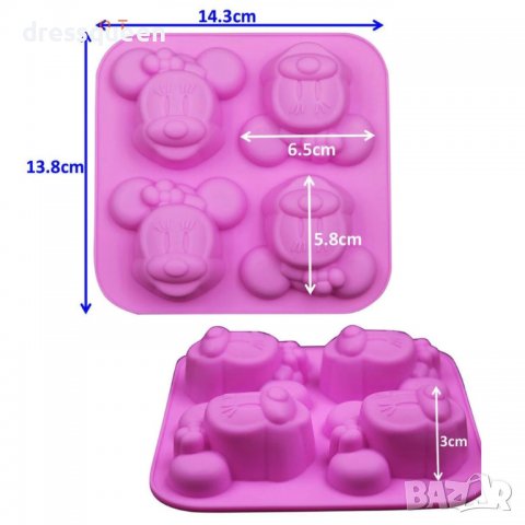 3786 Силиконова форма на Мики Маус, снимка 4 - Форми - 38921735