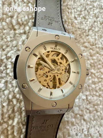 Автоматичен Часовник Hublot Classic Fusion Skeleton Gray / Самонавиващ механизъм, снимка 4 - Мъжки - 49382927