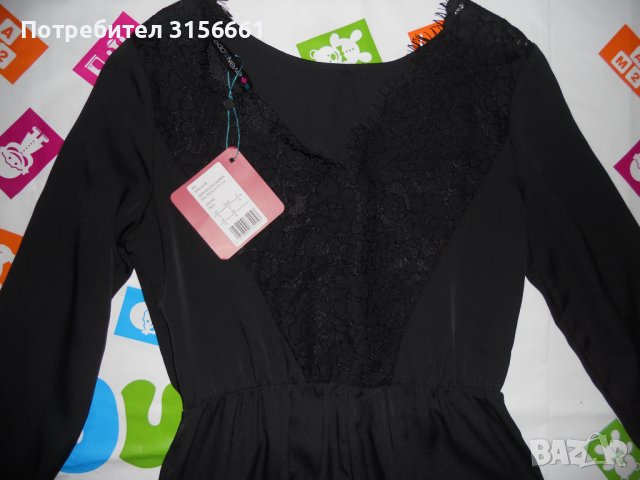 Дамска Черна Туника Миди Рокля Сезон Лято Тънка р-р  ХС С , снимка 1