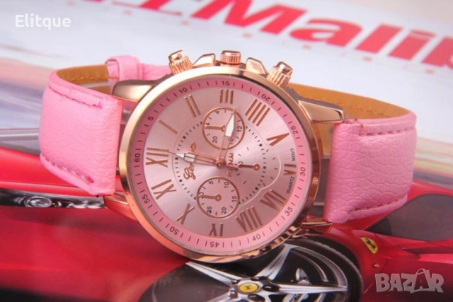 Дамски кварцов часовник с к. верижка, различни цветове Цвят на часовника: бял, лилав, син, черен, ро, снимка 6 - Дамски - 52819431