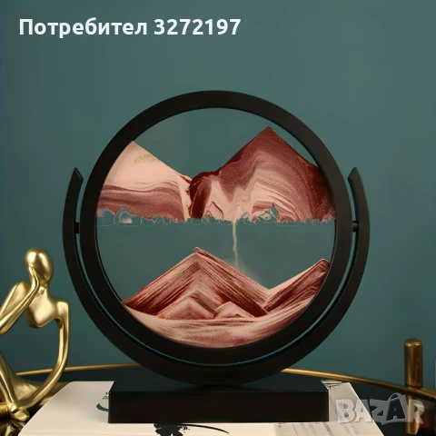 Стъклен пясъчен арт-Свободно стояща динамична 3D картина с движещ се пясък,декорация за дома и офиса, снимка 5 - Декорация за дома - 50504917