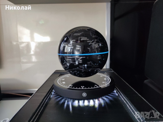 Левитиращ магнитен глобус, въртящ се на 360°, LED светлина