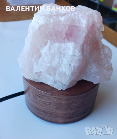 РОЗОВ КВАРЦ - НОЩНА ЛАМПА, снимка 11 - Настолни лампи - 24956463