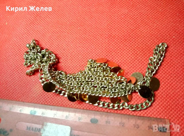 ЕФЕКТНА ЕТНО АРТ СТИЛ ЗЛАТИСТА ОГЪРЛИЦА КОЛИЕ 26959, снимка 7 - Колиета, медальони, синджири - 47298483