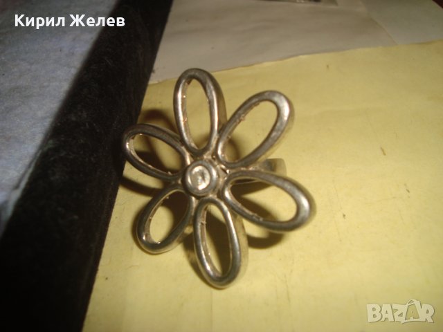 ФЛОРАЛЕН СРЕБЪРЕН АРТ ПРЪСТЕН СРЕБРО 925 ЦВЕТЕ МАРГАРИТКА ПРЕКРАСНА МАЙСТОРСКА ИЗРАБОТКА 27177, снимка 12 - Пръстени - 36795452
