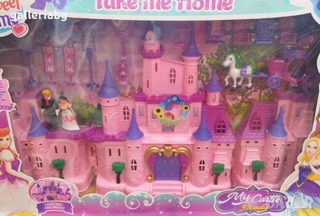 Голям розов замък със светлини и звуци 