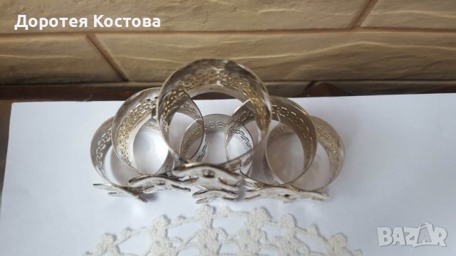 Красиви посребрени пръстени за салфетки от Англия , снимка 4 - Антикварни и старинни предмети - 39283945