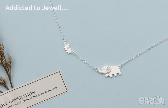 Тотална разпродажба - 50% Сребърно колие "elephant", снимка 2 - Колиета, медальони, синджири - 39683458