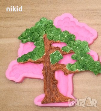 2 размера Голямо Дърво Бук силиконов молд форма за украса торта с фондан , снимка 5 - Форми - 27215889