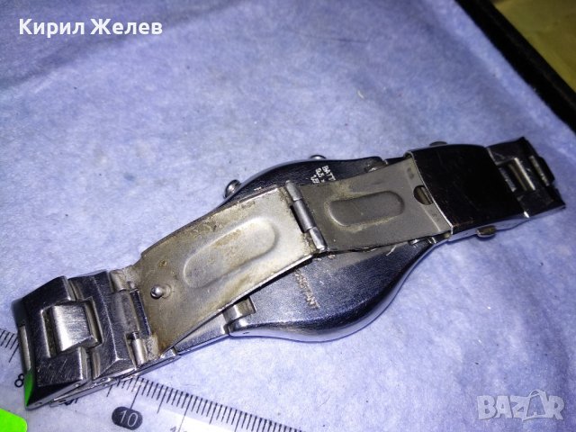 SWATCH SWISS AG2005 Марков ОРИГИНАЛЕН ШВЕЙЦАРСКИ КВАРЦОВ ЧАСОВНИК с ВЕРИЖКА БЛАГОРОДНА СТОМАНА 35320, снимка 11 - Мъжки - 39893611