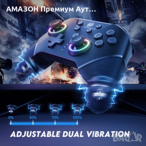 NYXI Chaos Switch Pro безжичен контролер/RGB LED подсветка-Nintendo Switch/Lite/OLED,програмируем, снимка 4 - Аксесоари - 43506568