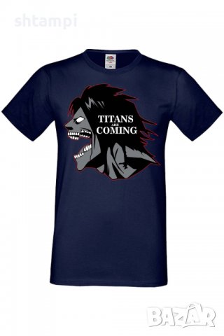 Дамска тениска Attack on Titan titans are comings,Анимация,игра,Празник,Повод., снимка 6 - Тениски - 37939089