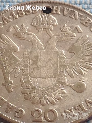 Сребърна монета 20 кройцера 1835г. Франц първи Прага Австрийска империя 13711, снимка 8 - Нумизматика и бонистика - 42944221