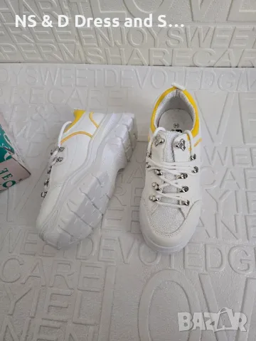 Дамски маратонки различен модел бяло с жълто , снимка 7 - Маратонки - 49569803