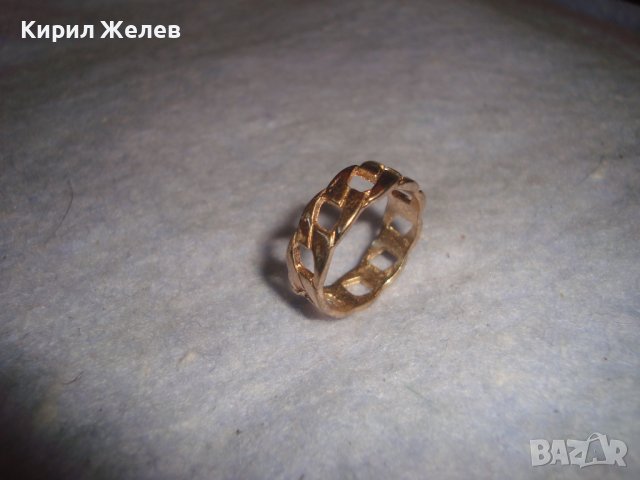 ПОЗЛАТЕН АЖУРЕН СТОМАНЕН АРТ ПРЪСТЕН ТИП ХАЛКА НЕРЪЖДАЕМА БЛАГОРОДНА СТОМАНА 27690, снимка 5 - Пръстени - 37514418