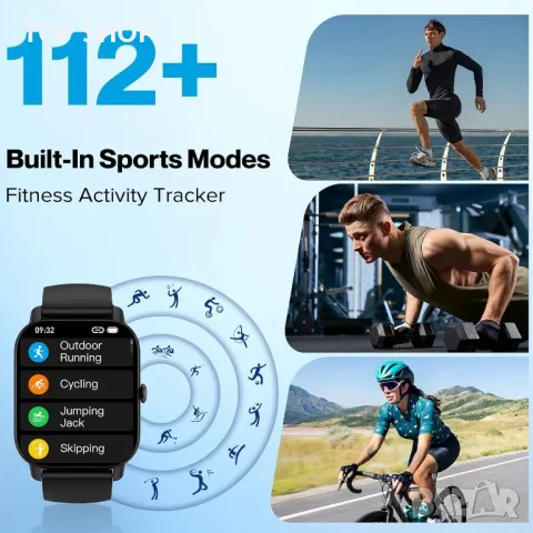 Смарт часовник Aptkdoe, фитнес тракер с високоговорител Dail Calls, 1,85" TFT сензорен екран IP68 во, снимка 4 - Смарт гривни - 48476085