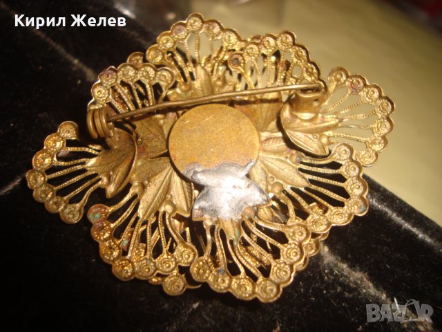 СТАРИННА БРОНЗОВА СКЪПОЦЕННА БРОШКА с МУРАНО СКЪПОЦЕННО ВЕНЕЦИАНСКО СТЪКЛО АРТ ДЕКО 22323, снимка 11 - Антикварни и старинни предмети - 33135753