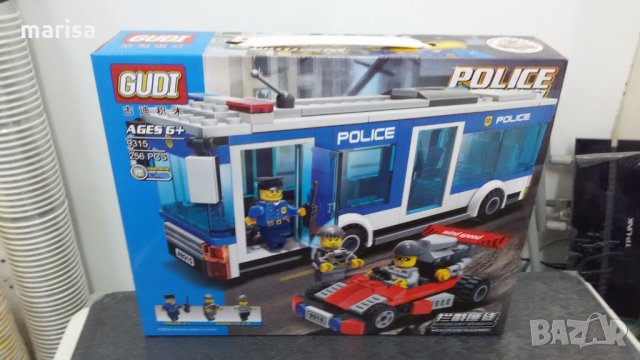 Конструктор Полицейски автобус с червена формула 256 елемента,  Gudi Police 9315, снимка 3 - Конструктори - 32963377