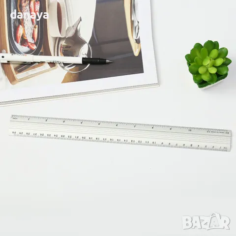 5807 Алуминиева линийка, 30см, ученическа метална линия, снимка 3 - Ученически пособия, канцеларски материали - 49619378