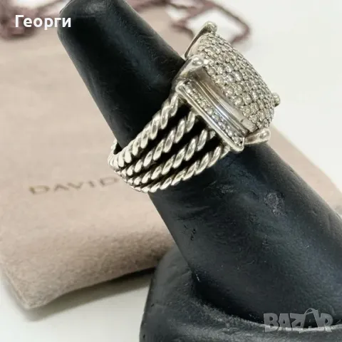 David Yurman оригинален пръстен с диаманти, снимка 3 - Пръстени - 50262807