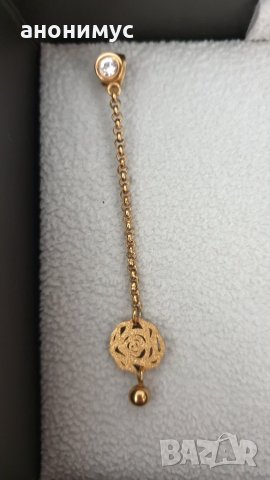 Сребърни обеци с позлата Loisir., снимка 3 - Обеци - 28424143