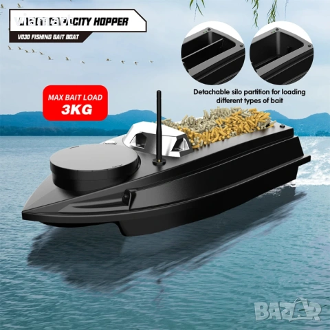 Лодка за захранка Flytec V030 с GPS, 20000 mAh Батерия, 800 м Обхват, снимка 8 - Стръв и захранки - 53463051