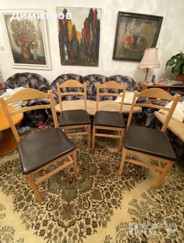 Продавам Комплект маса с 4 стола - като нови , снимка 6 - Маси - 43726469