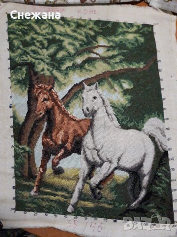 ушит гоблен Бягащи коне 1:4 ръчно шит