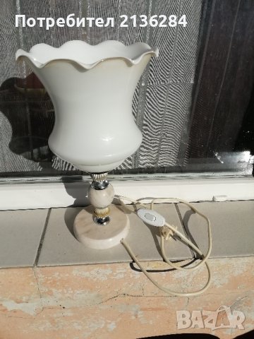 Мраморна настолна лампа, снимка 2 - Антикварни и старинни предмети - 39786063