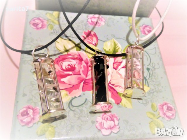 Нови, уникални и лимитирани колиета призма с прозрачни диаманти, снимка 2 - Колиета, медальони, синджири - 16368765