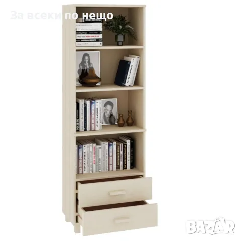 Висок шкаф, меденокафяв, 60x35x180 см, борово дърво масив, снимка 2 - Шкафове - 48924888