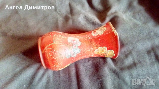 Стара керамична ръчно рисувана ваза, снимка 8 - Вази - 38685037