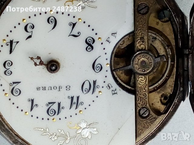 ,,Хебдомас,,швейцарски джобен часовник, снимка 6 - Джобни - 27805522