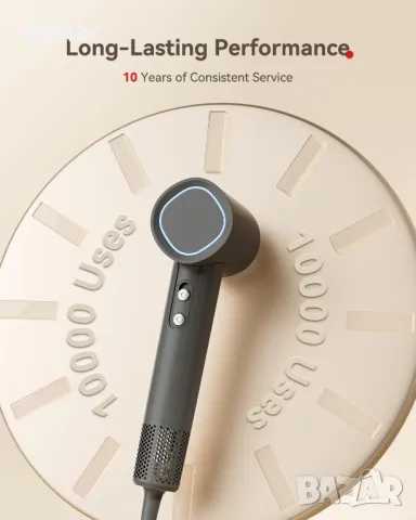 Hextek сешоар, бързо изсушаване с 500 милиона отрицателни йони, 160 000 об/мин, 1700W, снимка 8 - Сешоари - 49672876