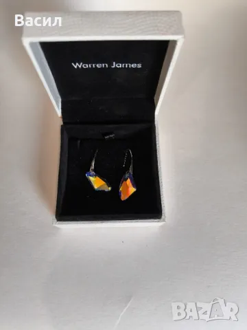 сребърни обеци с кристали Сваровски 