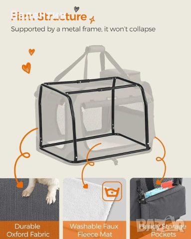 Сгъваема чанта за превоз на домашни любимци, снимка 6 - За кучета - 53108542