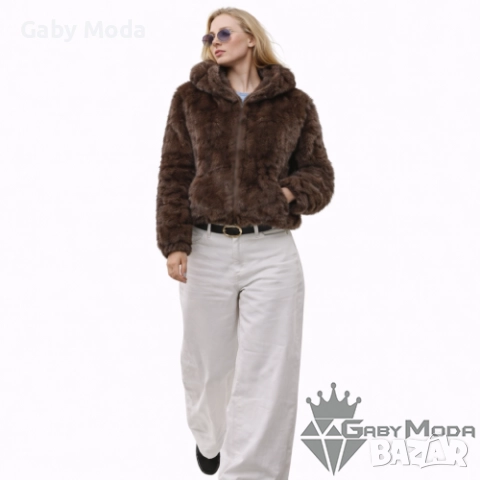 Дамско пухено палто