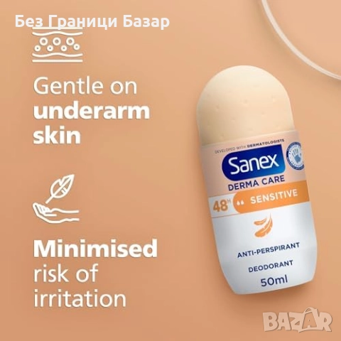 Нови Sanex Sensitive рол-он дезодорант 6x50мл защита за чувствителна кожа, снимка 3 - Други - 51732869